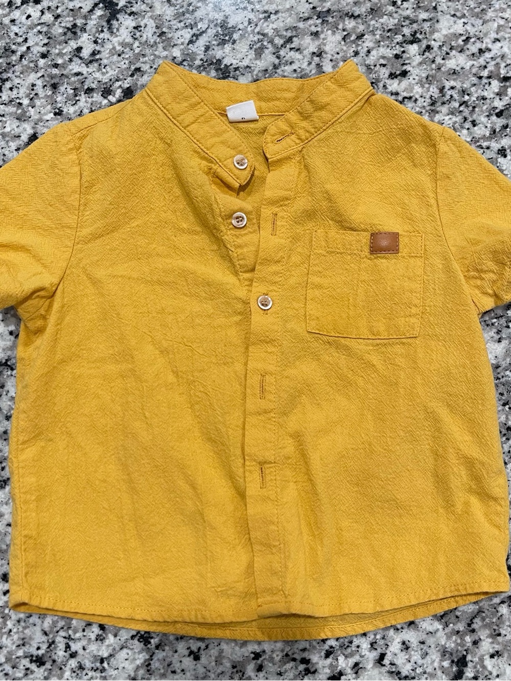 Shein Kids' Mustard Yellow Short-Sleeve Button Shirt Size 2-3Y